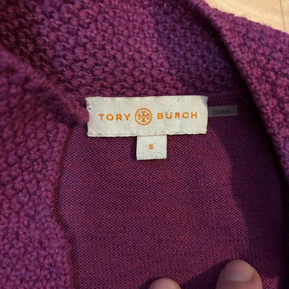 Tory Burch Purple High Neck 100% Merino Wool Sweater Size Small Old Money Preppy